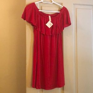 Peppermint off the shoulder red dress size small